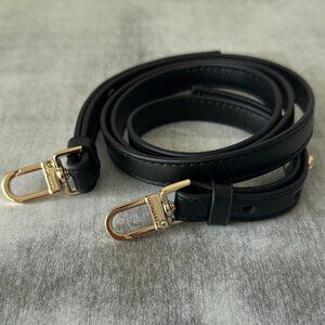 Ted Baker Black Leather Replacement Crossbody Strap Gold Hardware Imprinted New